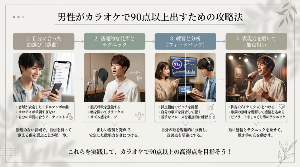 男性がカラオケで90点以上出すための攻略法