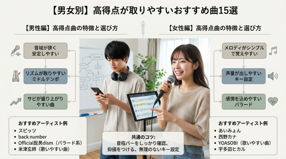 【男女別】高得点が取りやすいおすすめ曲15選