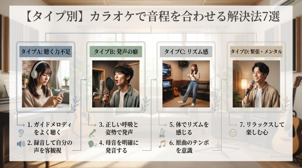 【タイプ別】カラオケで音程を合わせる解決法7選