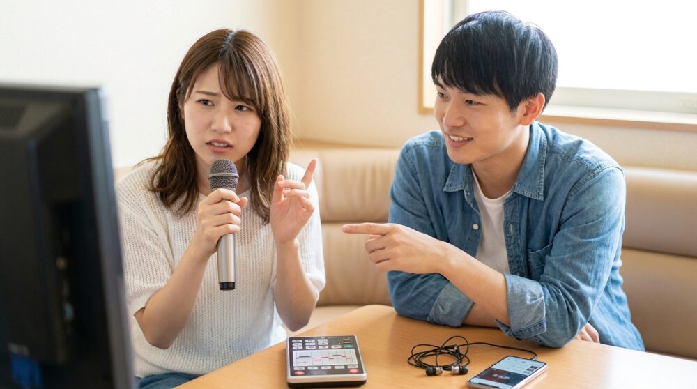 カラオケだと音程合わないの解説イメージ