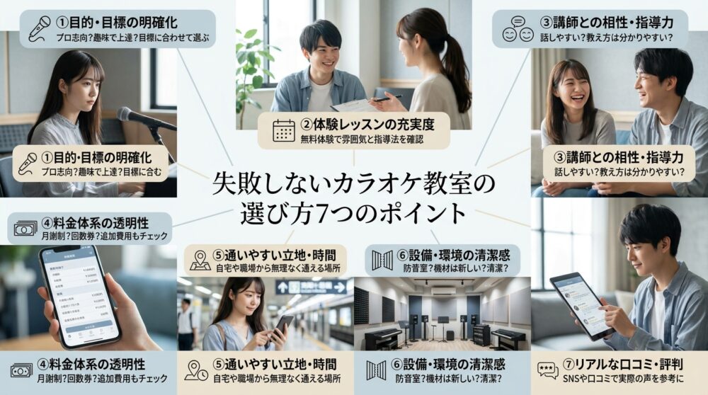 失敗しないカラオケ教室の選び方7つのポイント