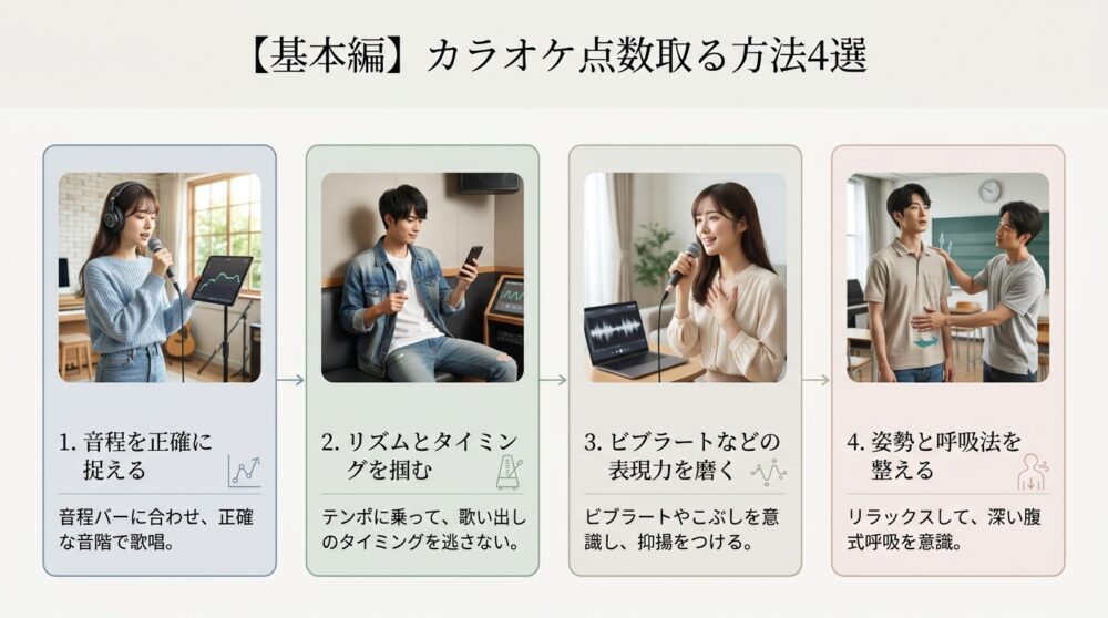 【基本編】カラオケ点数取る方法4選