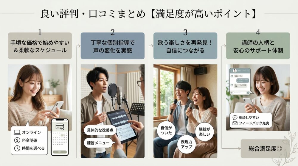 良い評判・口コミまとめ【満足度が高いポイント】