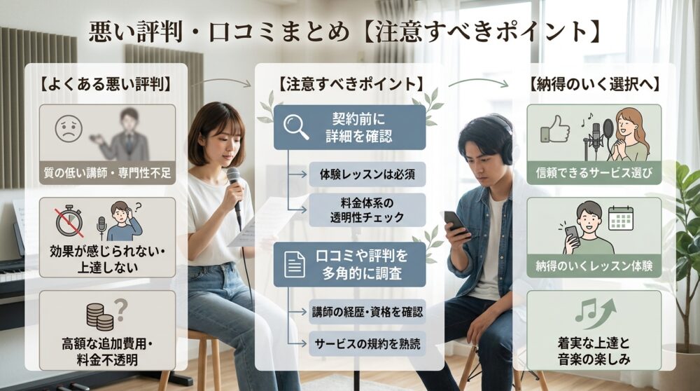 悪い評判・口コミまとめ【注意すべきポイント】