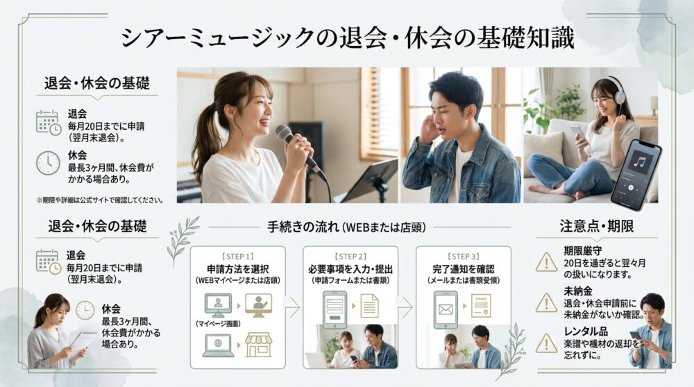 シアーミュージックの退会・休会の基礎知識