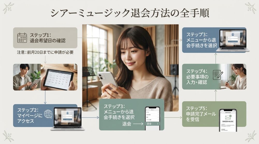 シアーミュージック退会方法の全手順