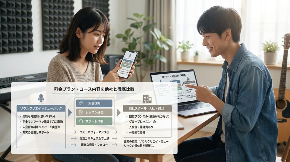 料金プラン・コース内容を他社と徹底比較
