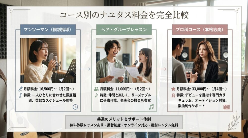 コース別のナユタス料金を完全比較