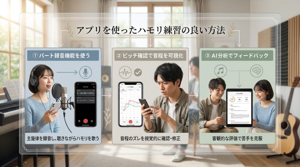 アプリを使ったハモリ練習の良い方法