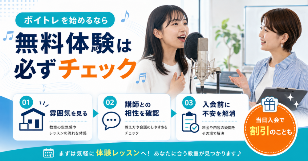 無料体験で講師との相性を見るポイントの図解