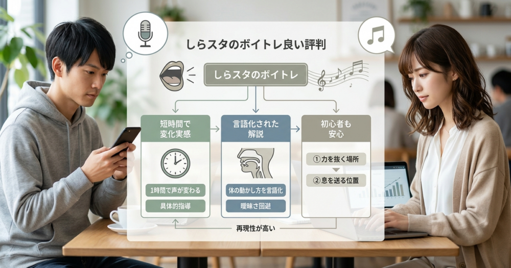 しらスタのボイトレ、良い評判として特に目立つ声を整理しておく