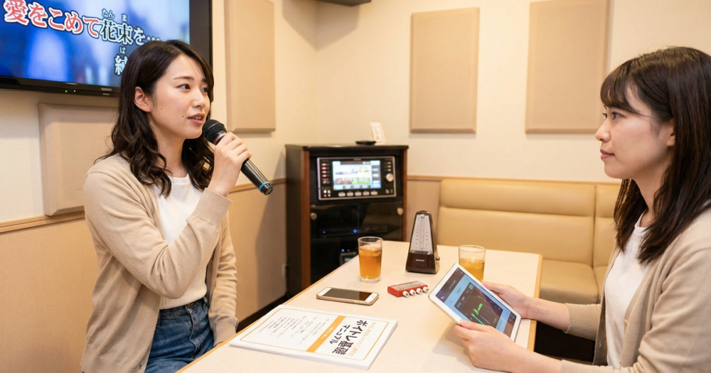 ボイトレ カラオケ　やり方の解説イメージ