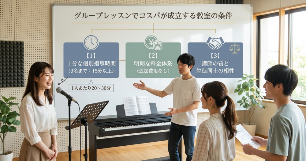 グループレッスンでコスパが成立する教室の条件を整理しておく
