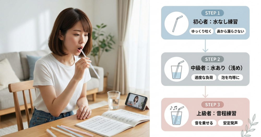 ストローボイトレの正しいやり方を段階別に整理しておく
