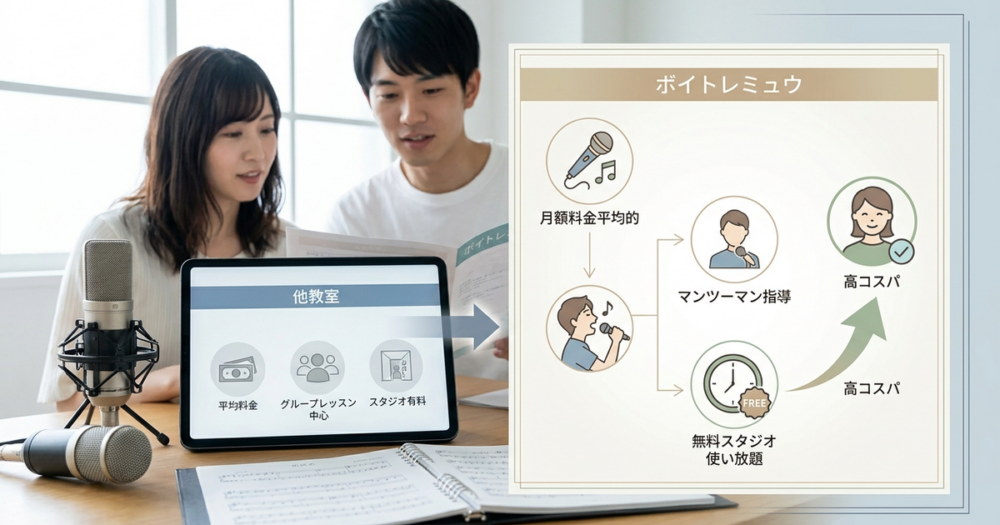 ボイトレミュウの料金体系と他教室との比較で見えてくる価値