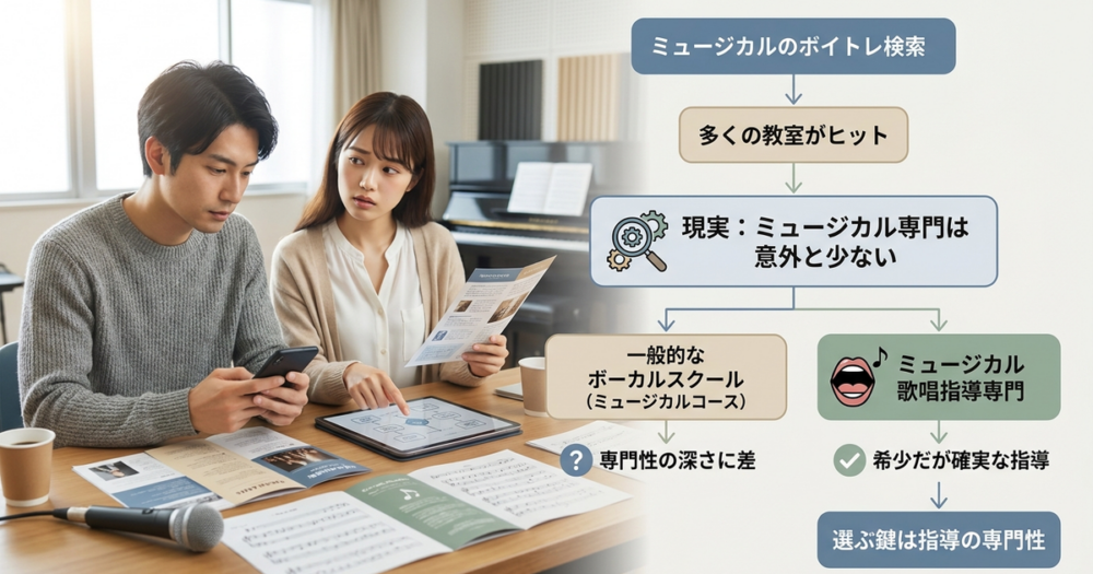 ミュージカルのボイトレでおすすめの教室を選ぶ前に知っておきたいこと