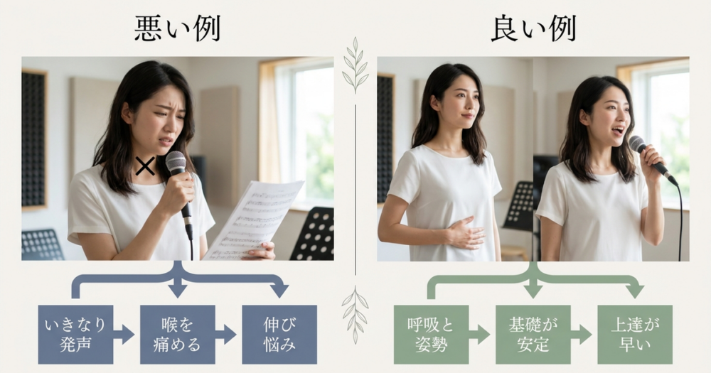 ボイトレのメニュー、最初の1ヶ月で組み立てを間違うと半年後に差が出る