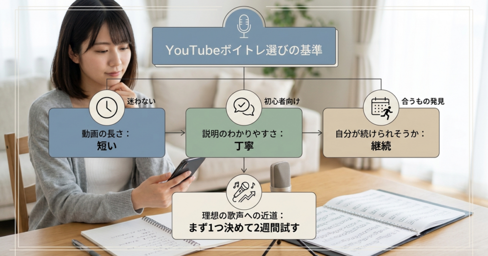 YouTubeボイトレで理想の歌声を手に入れる人が実践している選び方