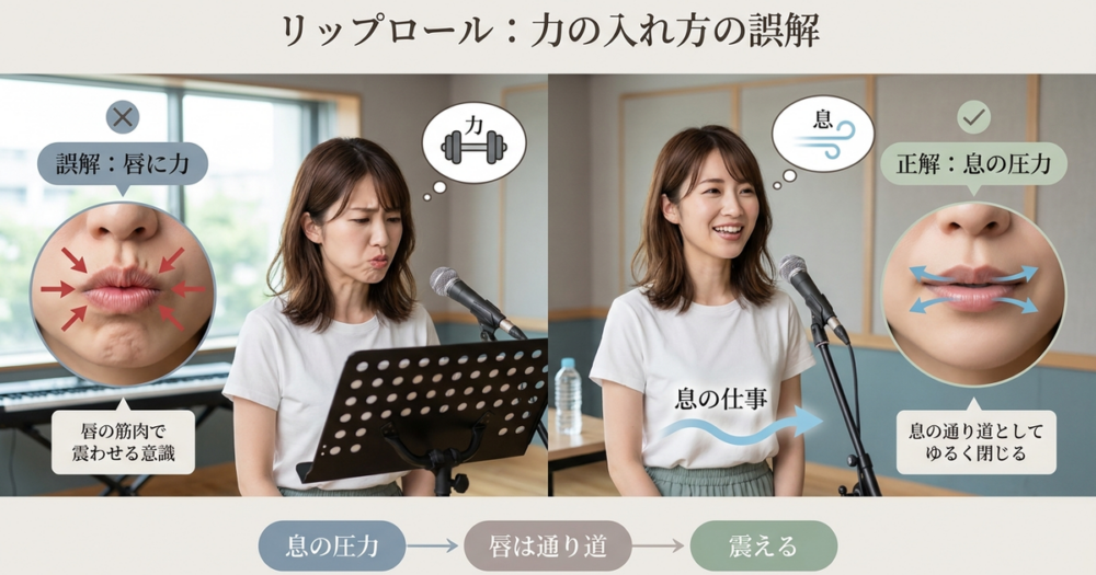 リップロールで唇が震えない人が陥っている