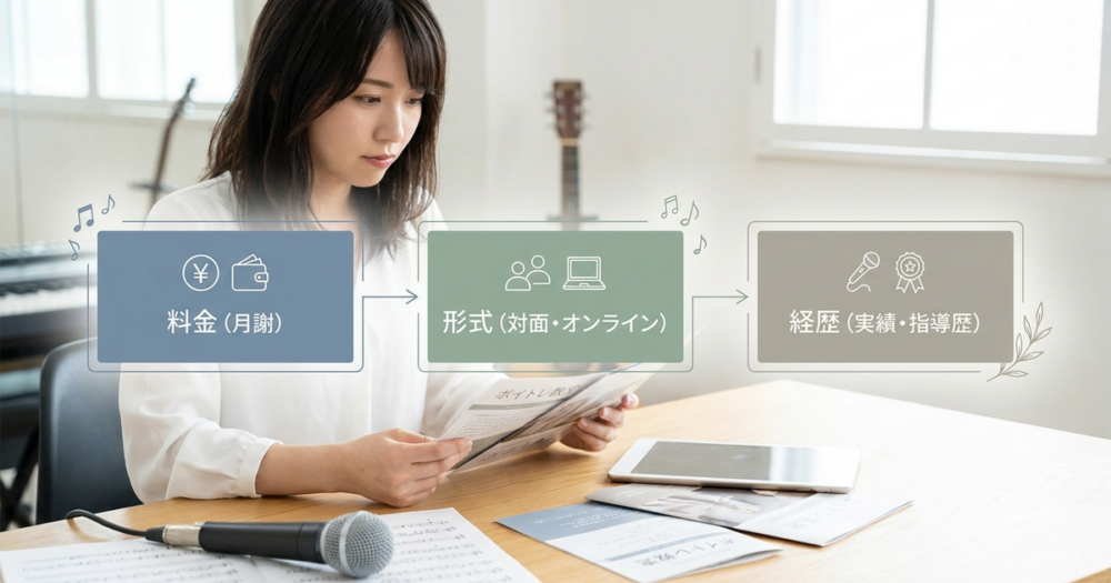 個人レッスンのボイトレ教室を選ぶ前に確認しておくべき3つの判断軸
