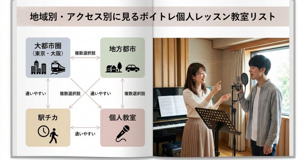 地域別・アクセス別に見るボイトレ個人レッスン教室リスト