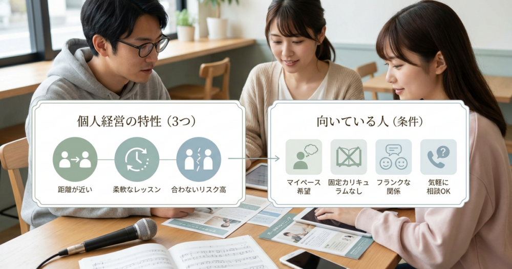 個人経営ボイトレの3つの特性と、向いている人の条件