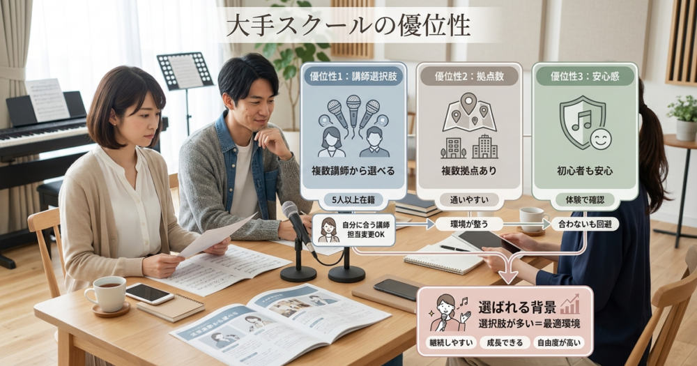 大手スクールが持つ3つの優位性と、選ばれる背景