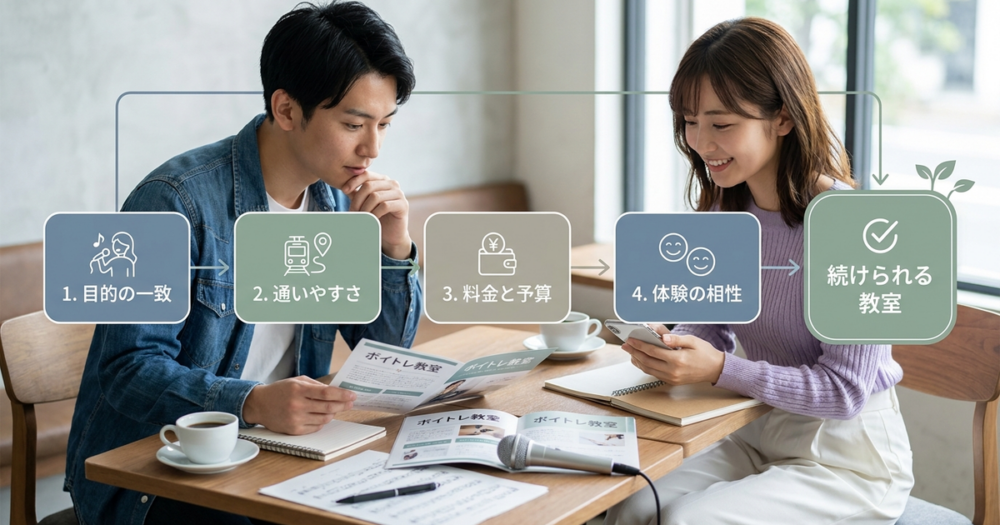 初心者におすすめのボイトレ教室を見極める4つの選び方