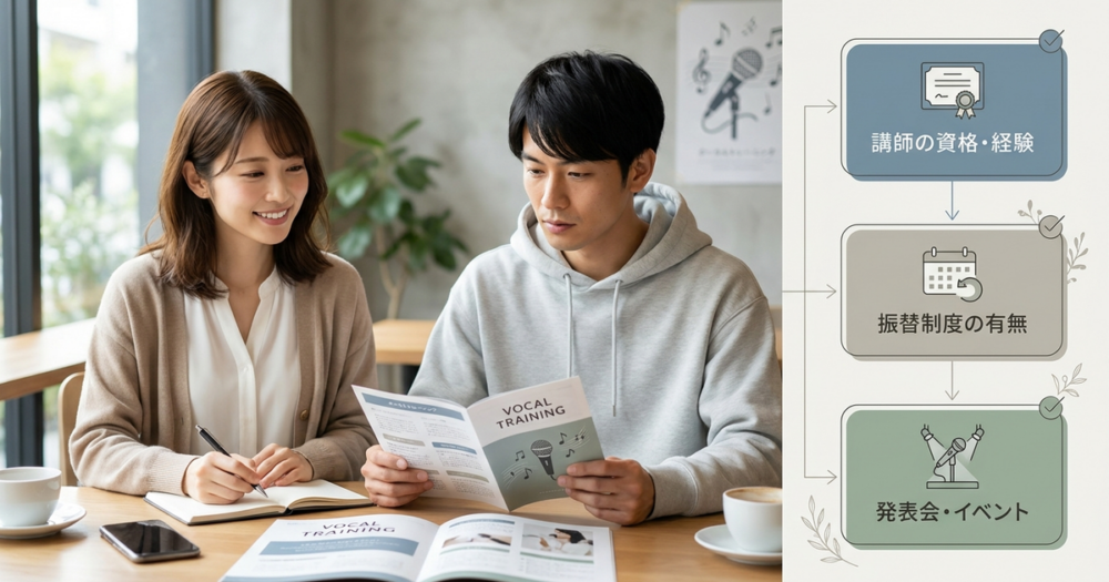 初心者が見落としがちな、ボイトレ教室選びの比較ポイント