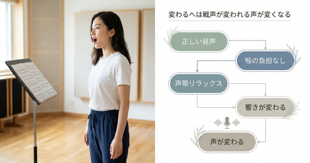 発声練習のやり方を変えるだけで、喉に負担なく声が変わる理由を理解する