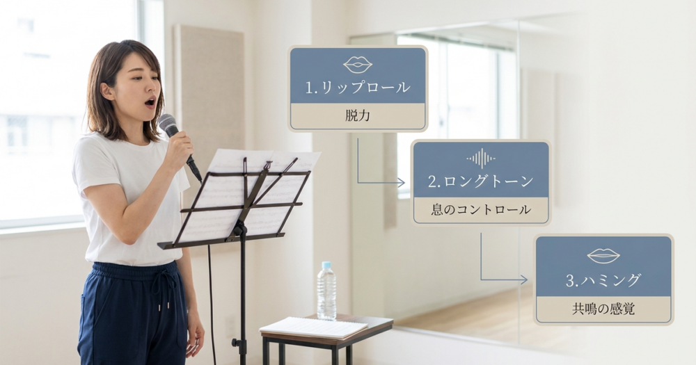 ボイトレの基礎、発声練習の具体的なやり方を段階別に実践する