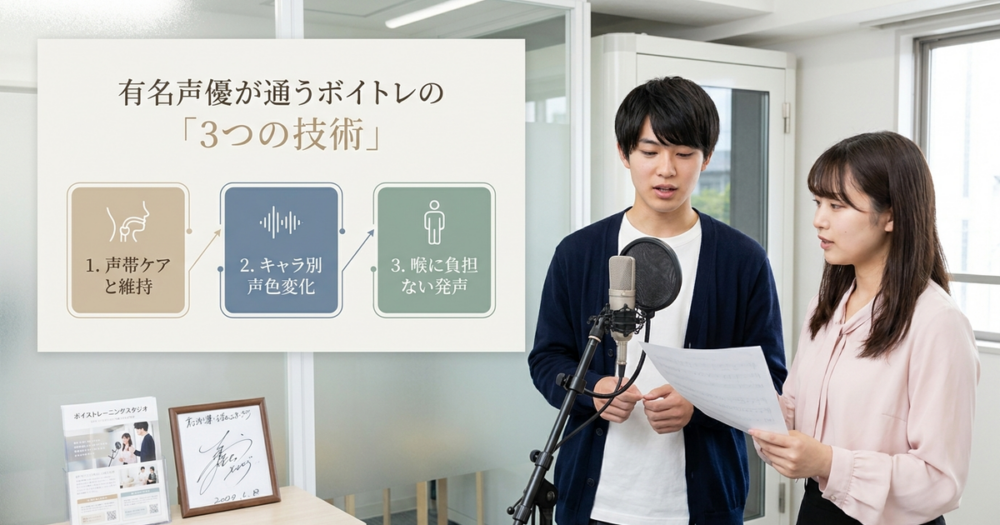 有名声優が通うボイトレで身につけている、一般スクールでは教えない3つの技術