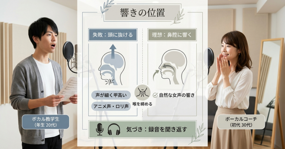 ボイトレで女声を目指す人が最初に失敗する「響きの位置」問題