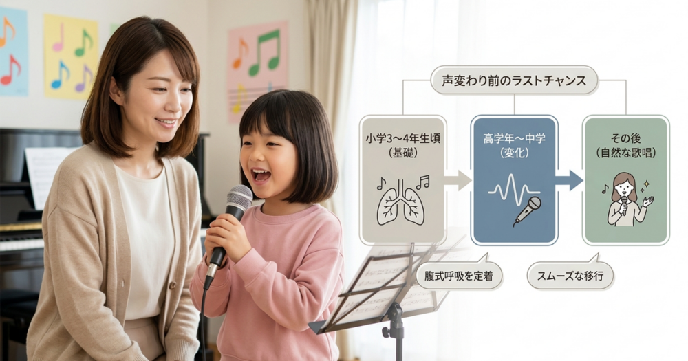 小学生になってから始める場合は声変わり前の学年が最後のチャンス時期になる
