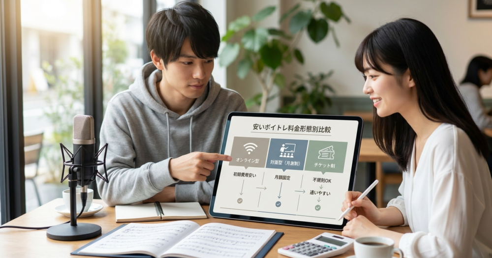 安いボイトレのおすすめを料金形態別に一覧で比較できる