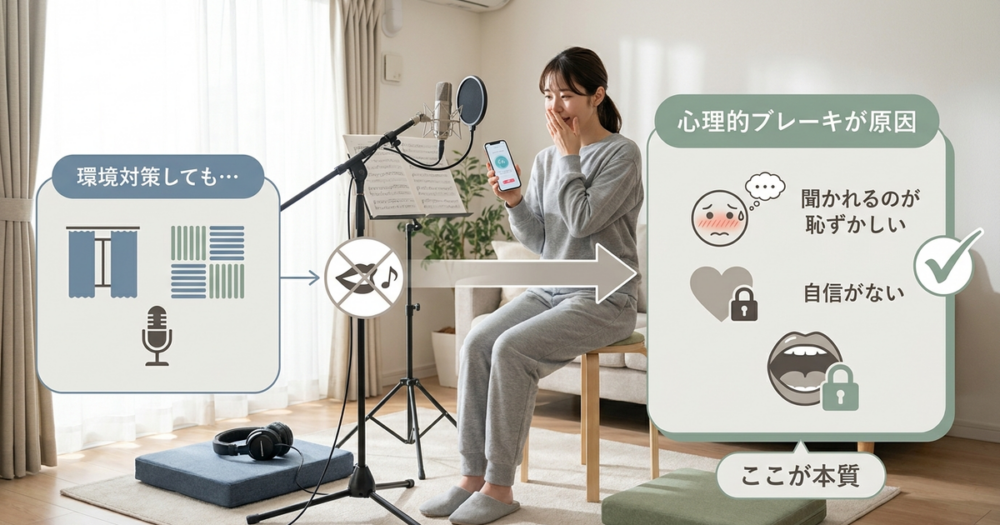 家でボイトレが恥ずかしいのは「環境不足」ではなく「心理的ブレーキ」だとわかる