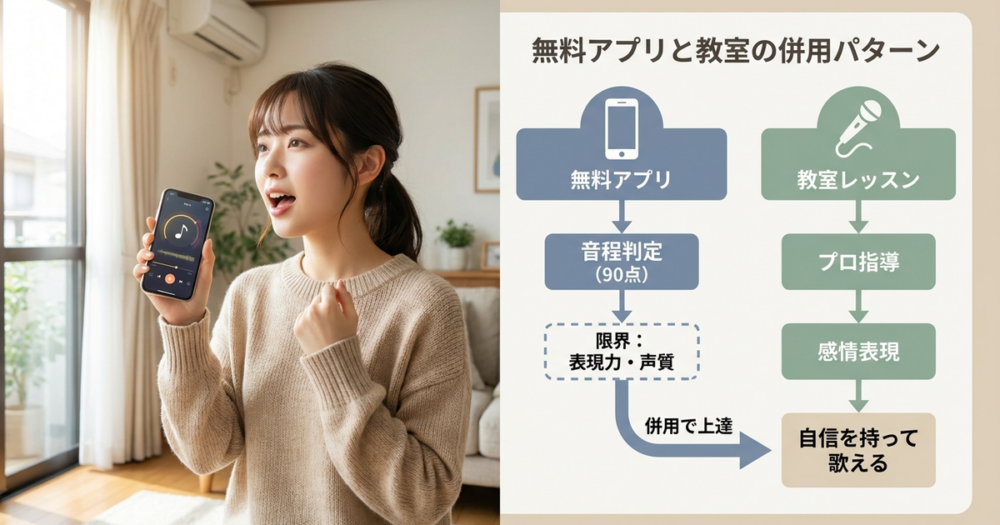 無料アプリだけで歌が上手くなれるのか、限界と併用パターンを確認しておく