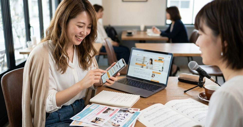 ボイトレ 無料体験 活用法 はしごの解説イメージ