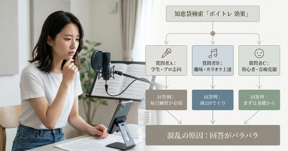 ボイトレの知恵袋で調べると、かえって混乱してくる本当の理由