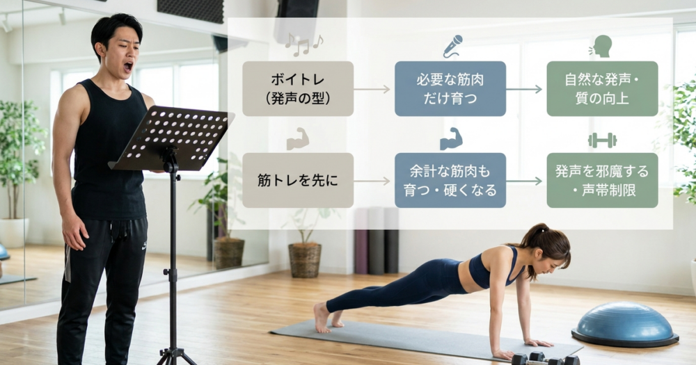 筋トレとボイトレ、実は順番を逆にすると発声の質が変わる