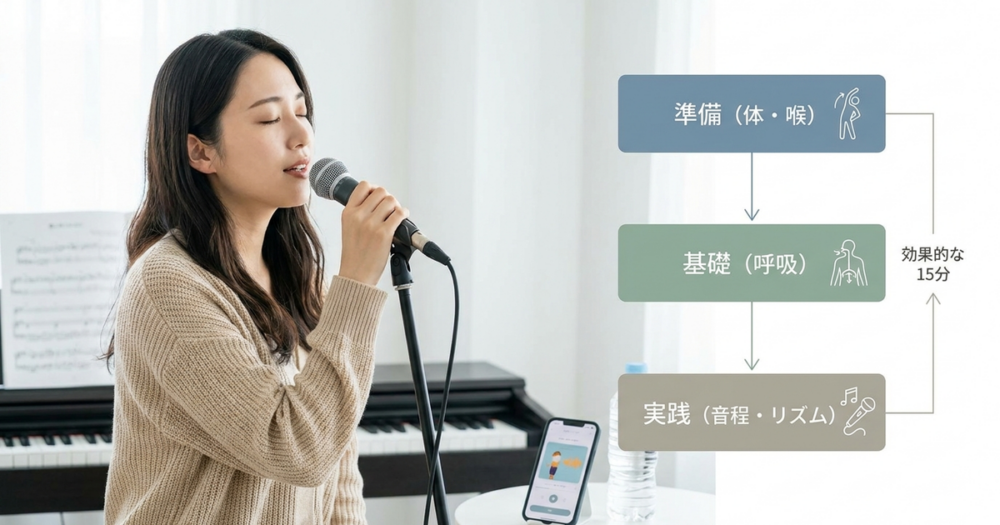 ボイトレの練習メニューは、何分やるかより「どの順番で組むか」が決め手になる