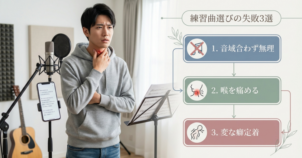 ボイトレ練習曲を選ぶとき男性が陥る3つの失敗パターン