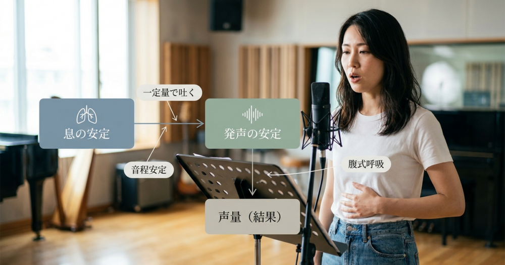 声量より先に安定した息のコントロールができるようになる