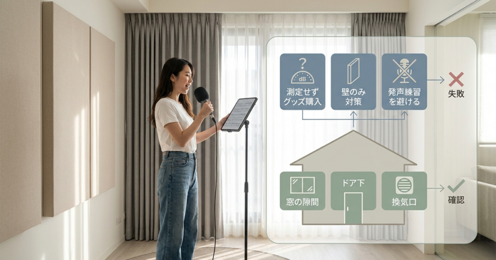 自宅ボイトレの防音対策で失敗する3つの盲点と、今すぐ確認すべき音漏れポイント