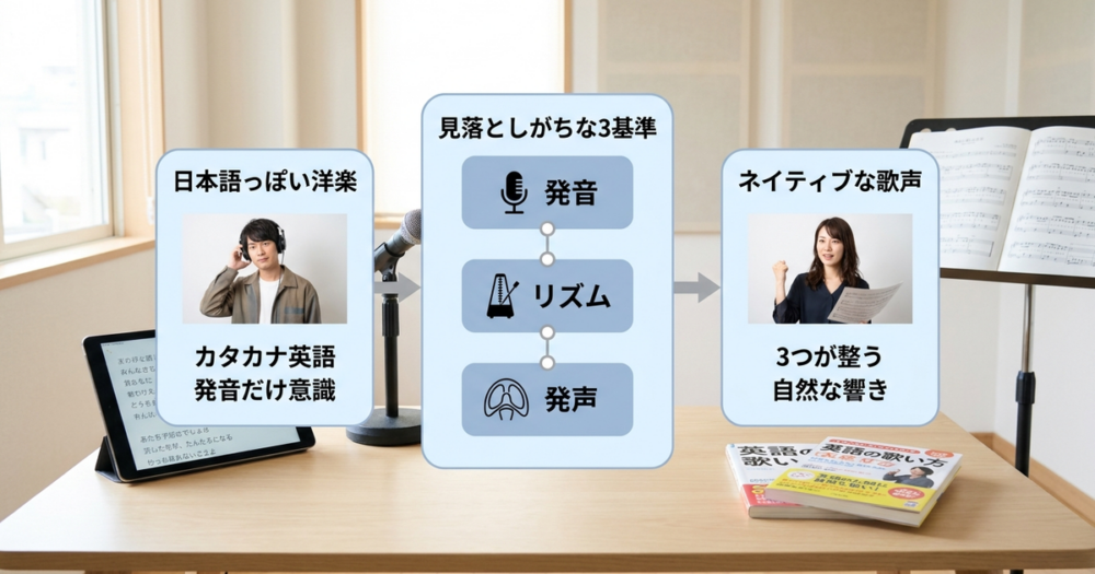 洋楽ボイトレスクールで「ネイティブみたいに歌えない」と感じる人が見落としている基準