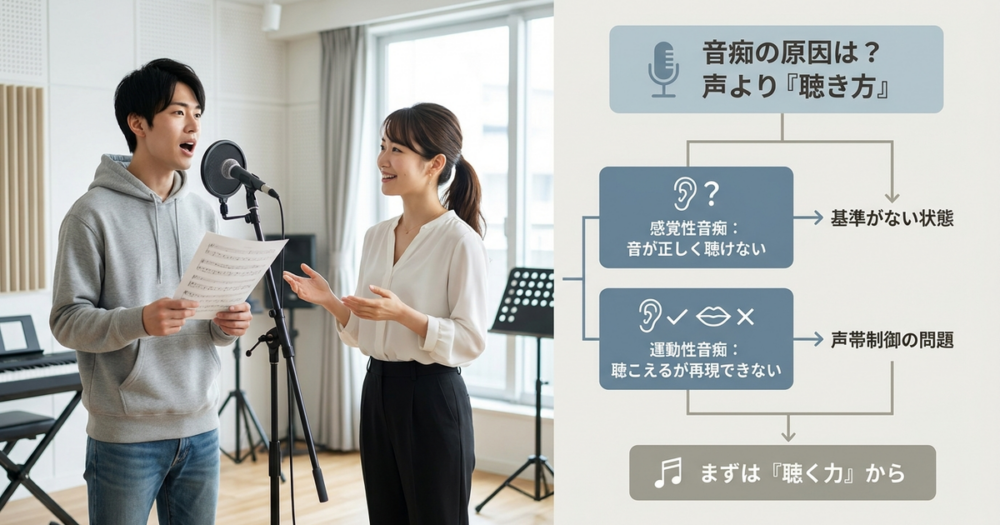 音痴を「音を正しく認識できない問題」だと思っていると、上達が止まる