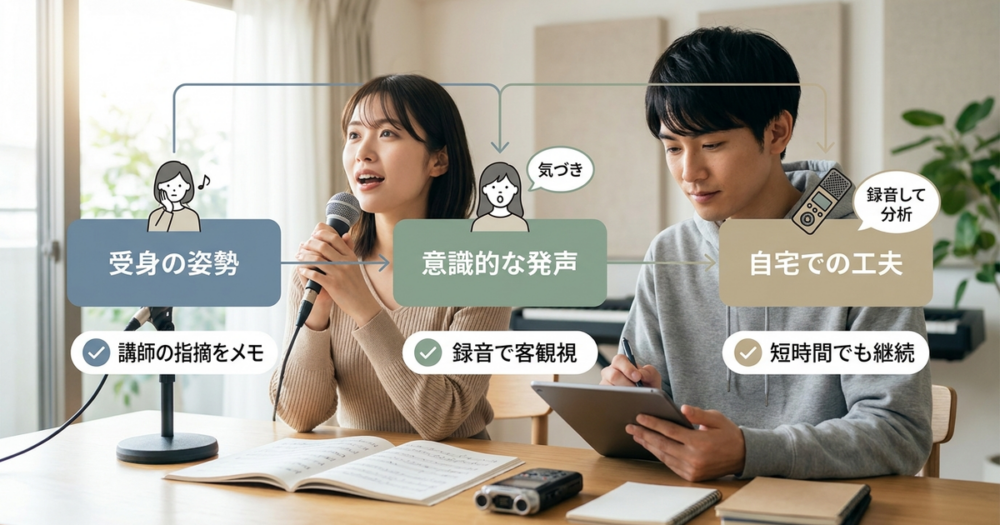 ボイトレ教室で成果を出している人がやっている、レッスンの活用法