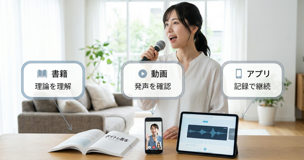 ボイトレ独学の教材を3つの形式に分けて把握しておく