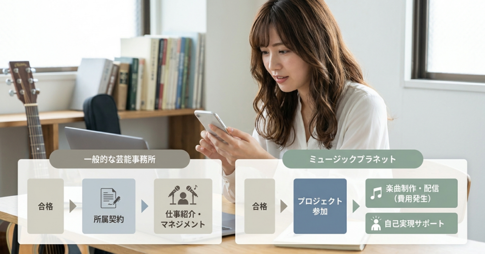 芸能事務所ではないという前提が応募判断を左右している