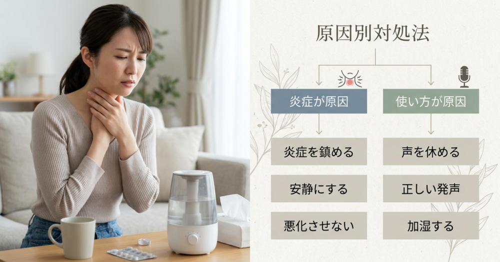 早く治すために今日からできる対処法を、原因別に整理しておく